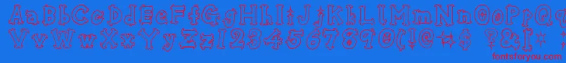 Osharehn Font – Red Fonts on Blue Background