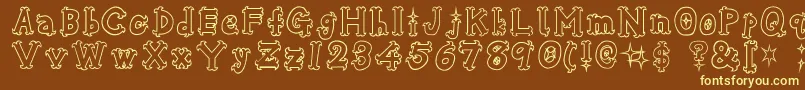 Osharehn Font – Yellow Fonts on Brown Background