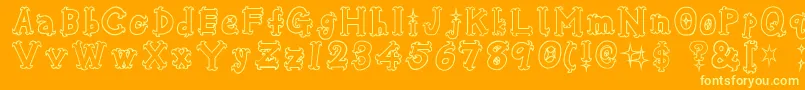 Osharehn-Schriftart – Gelbe Schriften auf orangefarbenem Hintergrund