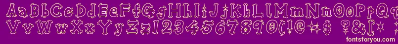 Osharehn-fontti – keltaiset fontit violetilla taustalla