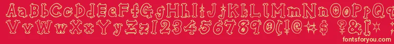 Osharehn Font – Yellow Fonts on Red Background