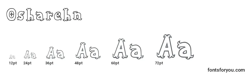 Größen der Schriftart Osharehn