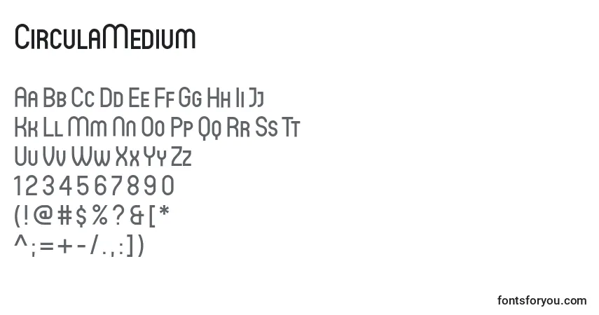 Czcionka CirculaMedium – alfabet, cyfry, specjalne znaki