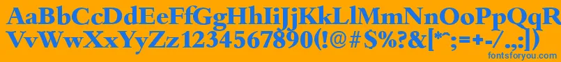 フォントBambergserialXboldRegular – オレンジの背景に青い文字