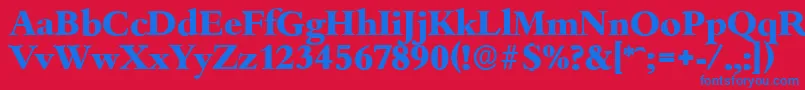 BambergserialXboldRegular Font – Blue Fonts on Red Background