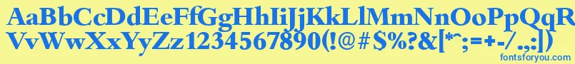 BambergserialXboldRegular Font – Blue Fonts on Yellow Background