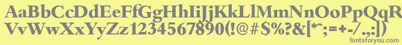 フォントBambergserialXboldRegular – 黄色の背景に灰色の文字