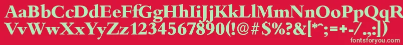 BambergserialXboldRegular Font – Green Fonts on Red Background