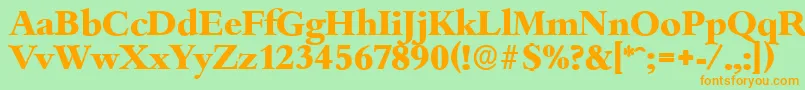 BambergserialXboldRegular Font – Orange Fonts on Green Background