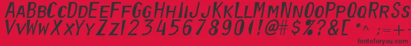 フォントOratorreformed – 赤い背景に黒い文字
