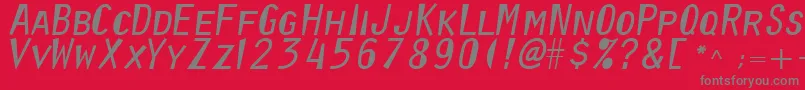 フォントOratorreformed – 赤い背景に灰色の文字