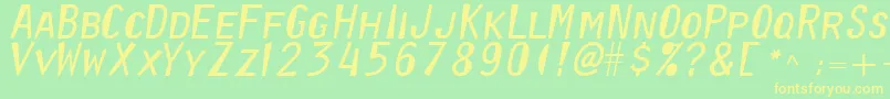 Oratorreformed Font – Yellow Fonts on Green Background