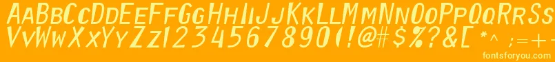 Oratorreformed Font – Yellow Fonts on Orange Background