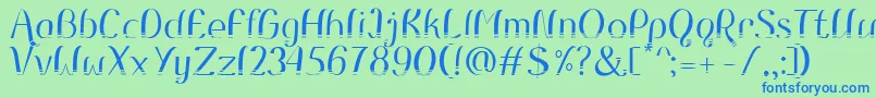 RemoRegular Font – Blue Fonts on Green Background