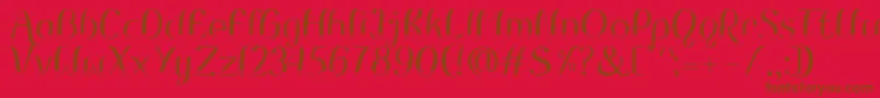 RemoRegular-Schriftart – Braune Schriften auf rotem Hintergrund