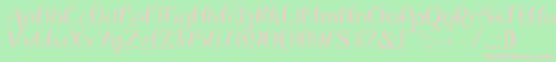 RemoRegular Font – Pink Fonts on Green Background