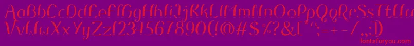 RemoRegular Font – Red Fonts on Purple Background