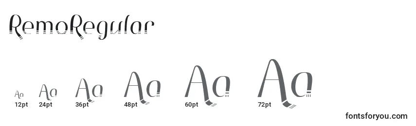RemoRegular Font Sizes