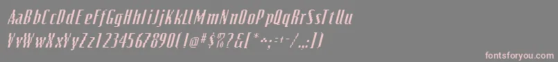 フォントVideocondsskItalic – 灰色の背景にピンクのフォント
