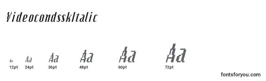 Размеры шрифта VideocondsskItalic