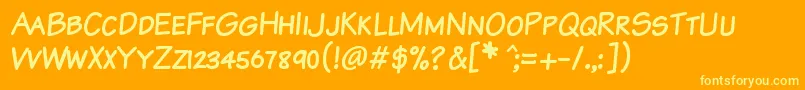 Komtxtk Font – Yellow Fonts on Orange Background