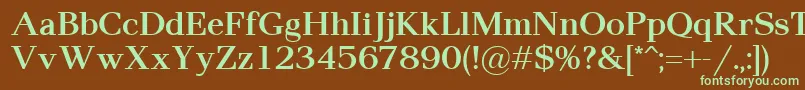 Шрифт Pax2Semibold – зелёные шрифты на коричневом фоне