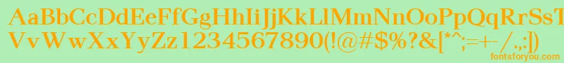 Pax2Semibold Font – Orange Fonts on Green Background