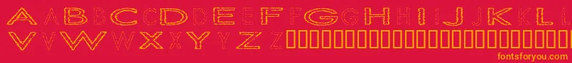 Fonte Slurc – fontes laranjas em um fundo vermelho