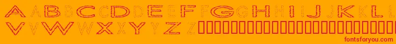 Fonte Slurc – fontes vermelhas em um fundo laranja