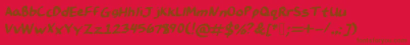 フォントChocolateicing – 赤い背景に茶色の文字