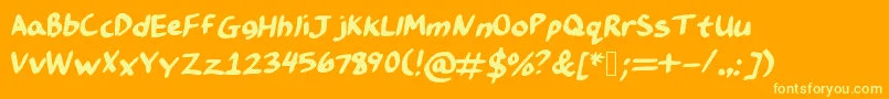 Chocolateicing Font – Yellow Fonts on Orange Background