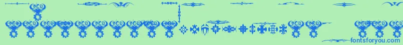 MarquisDeSadeOrnaments-fontti – siniset fontit vihreällä taustalla
