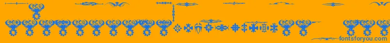 Czcionka MarquisDeSadeOrnaments – niebieskie czcionki na pomarańczowym tle