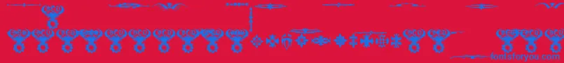 Czcionka MarquisDeSadeOrnaments – niebieskie czcionki na czerwonym tle