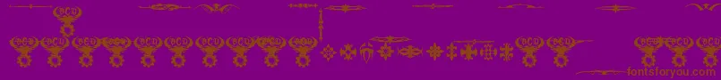 En savoir plus sur la police MarquisDeSadeOrnaments Police MarquisDeSadeOrnaments – polices brunes sur fond violet