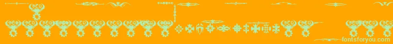 MarquisDeSadeOrnaments-fontti – vihreät fontit oranssilla taustalla