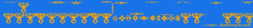 En savoir plus sur la police MarquisDeSadeOrnaments Police MarquisDeSadeOrnaments – polices orange sur fond bleu