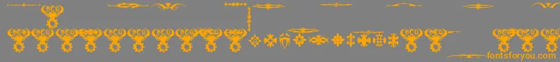フォントMarquisDeSadeOrnaments – オレンジの文字は灰色の背景にあります。