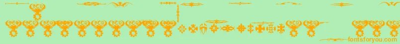 Police MarquisDeSadeOrnaments – polices orange sur fond vert