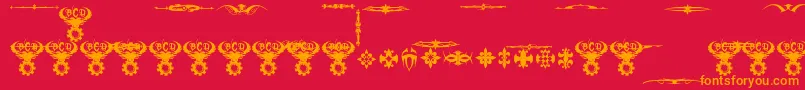 フォントMarquisDeSadeOrnaments – 赤い背景にオレンジの文字