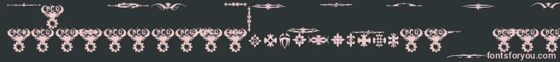 Fonte MarquisDeSadeOrnaments – fontes rosa em um fundo preto