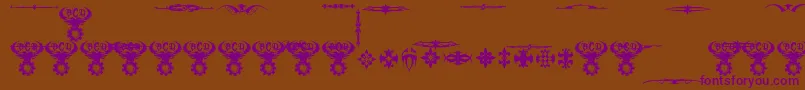 フォントMarquisDeSadeOrnaments – 紫色のフォント、茶色の背景