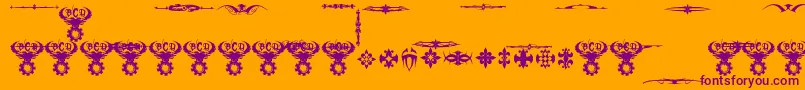 MarquisDeSadeOrnaments-fontti – violetit fontit oranssilla taustalla