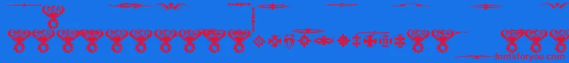 MarquisDeSadeOrnaments Font – Red Fonts on Blue Background