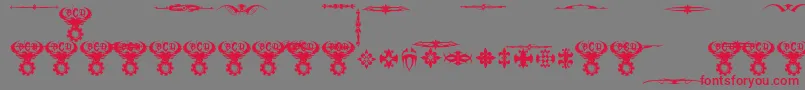 MarquisDeSadeOrnaments Font – Red Fonts on Gray Background