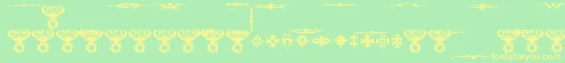 Подробнее о шрифте MarquisDeSadeOrnaments Шрифт MarquisDeSadeOrnaments – жёлтые шрифты на зелёном фоне