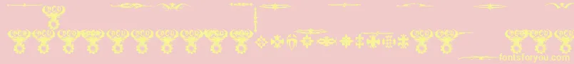 Fonte MarquisDeSadeOrnaments – fontes amarelas em um fundo rosa