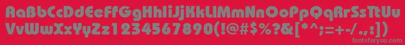 Czcionka Bhs85C – szare czcionki na czerwonym tle