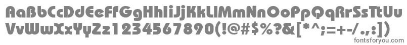 Bhs85C-fontti – harmaat kirjasimet valkoisella taustalla