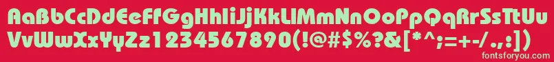 Czcionka Bhs85C – zielone czcionki na czerwonym tle